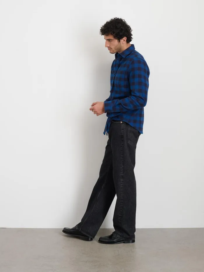 Alex Mill Shirts Men Work Shirt In Plaid Flannel Blueblack