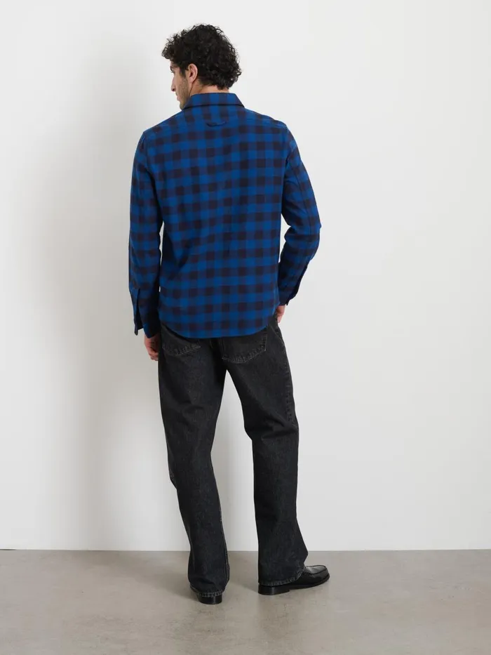 Alex Mill Shirts Men Work Shirt In Plaid Flannel Blueblack