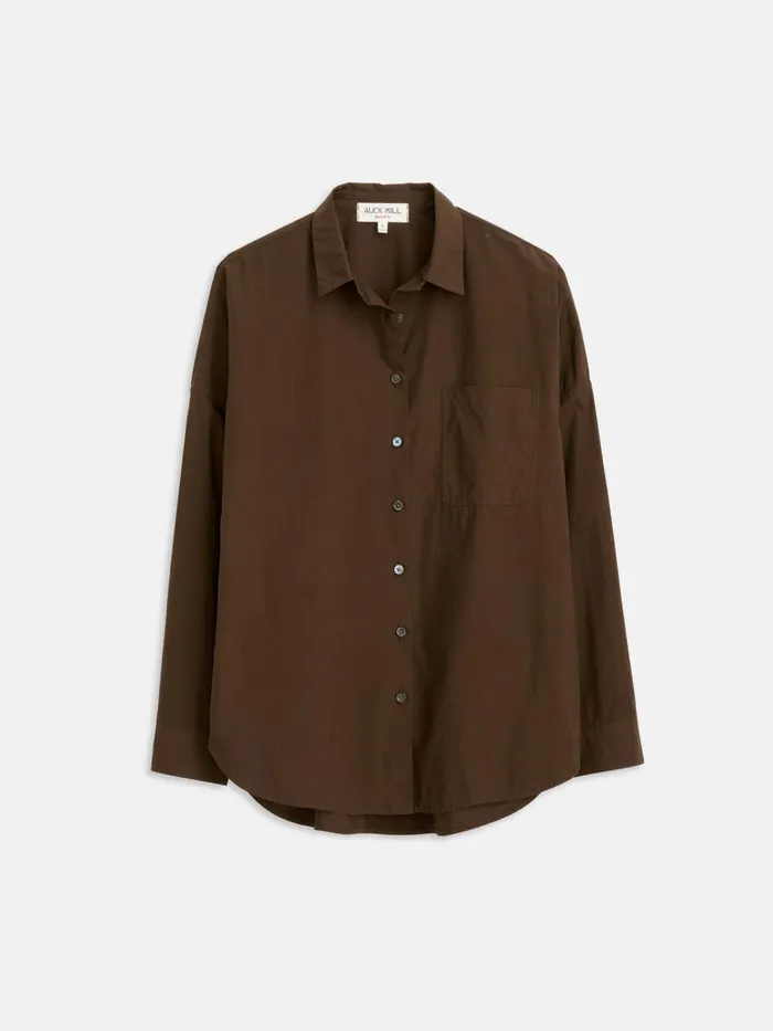 Alex Mill Shirts Tops Women Jo Shirt In Cotton Poplin Espresso
