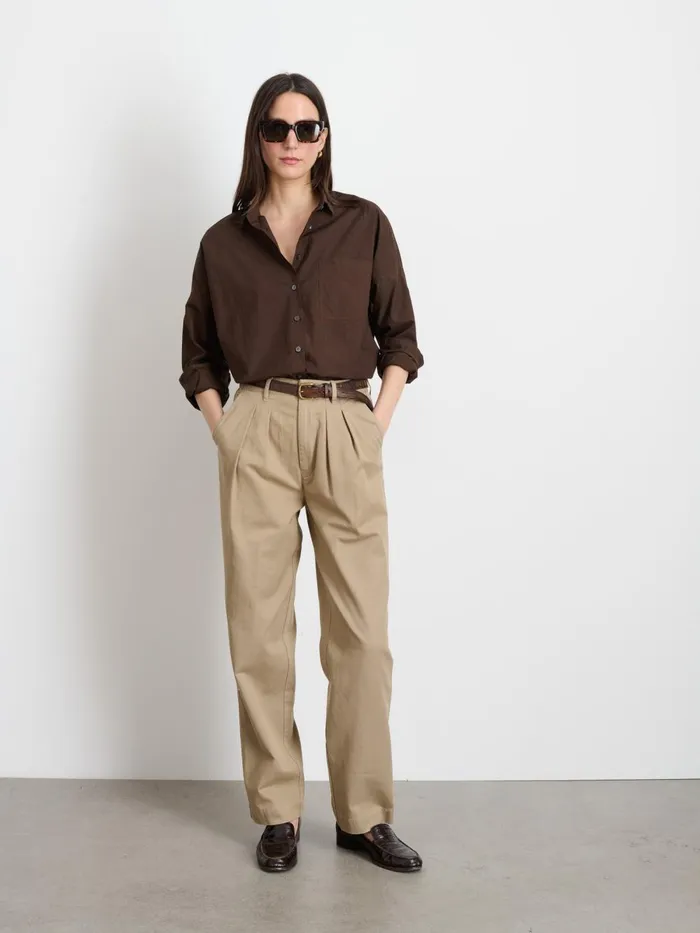 Alex Mill Shirts Tops Women Jo Shirt In Cotton Poplin Espresso