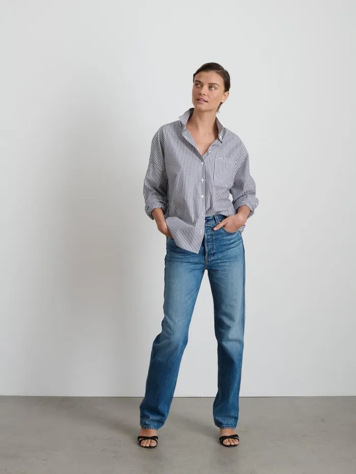 Alex Mill Shirts Tops Women Jo Shirt In Striped Cotton Poplin