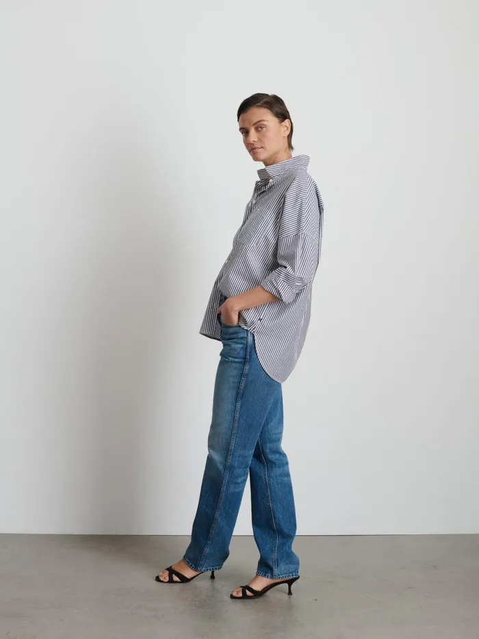 Alex Mill Shirts Tops Women Jo Shirt In Striped Cotton Poplin