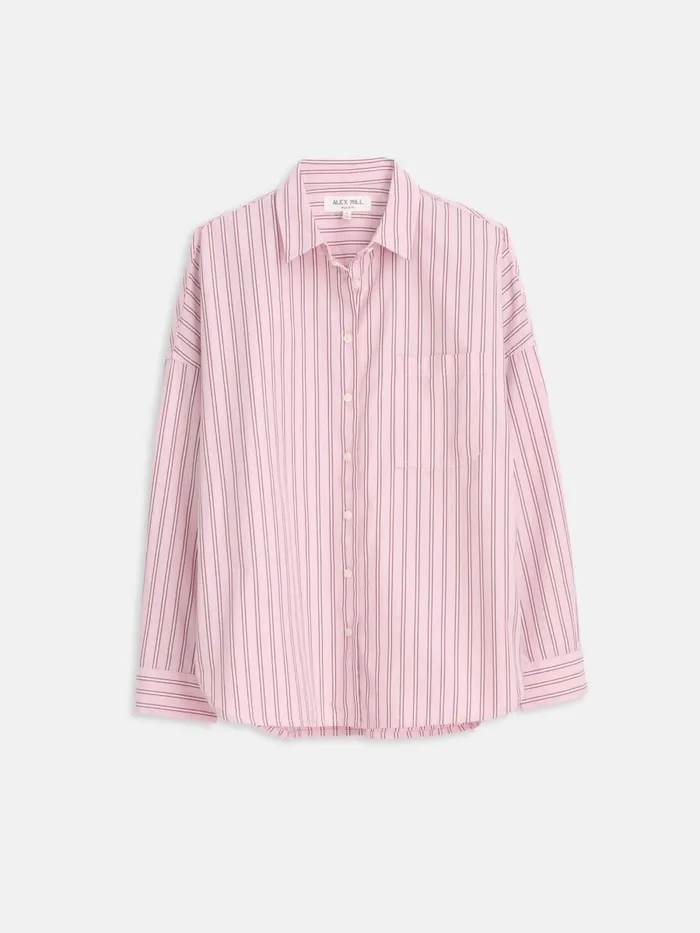 Alex Mill Shirts Tops Women Jo Shirt In Striped Paper Poplin Pink Stripe