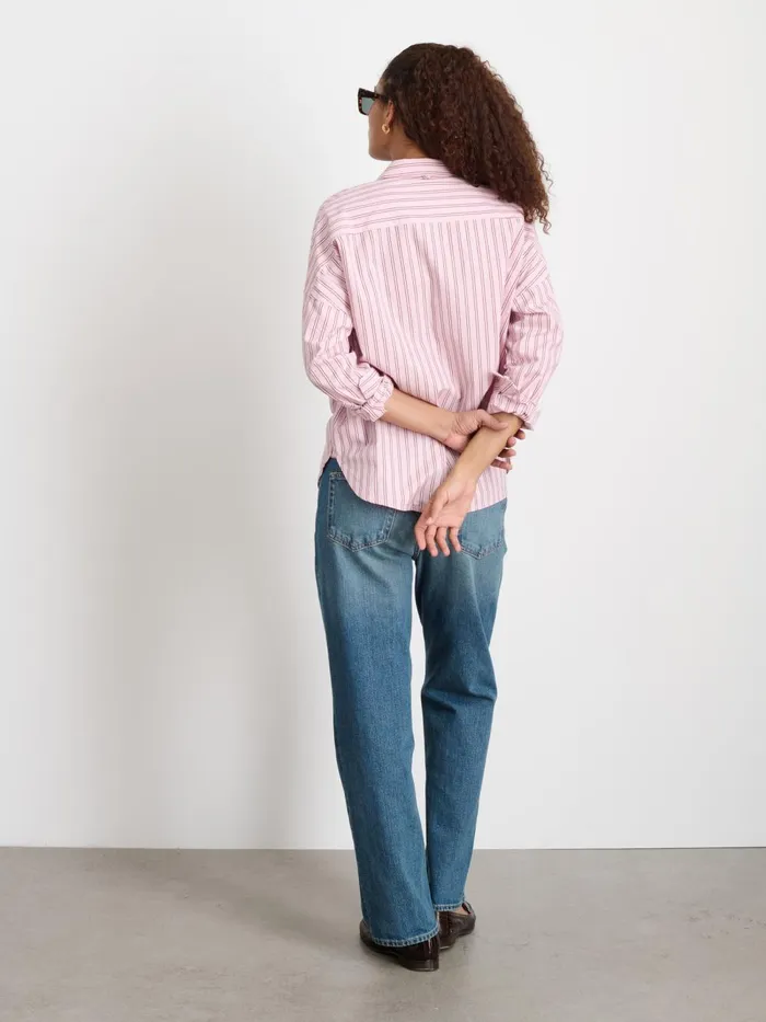 Alex Mill Shirts Tops Women Jo Shirt In Striped Paper Poplin Pink Stripe