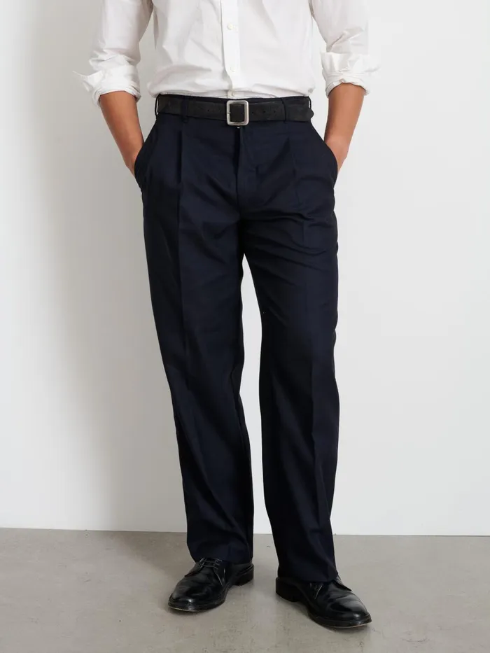 Alex Mill Suiting Blazers Men Henry Pleated Trouser In Wool Flannel Navy