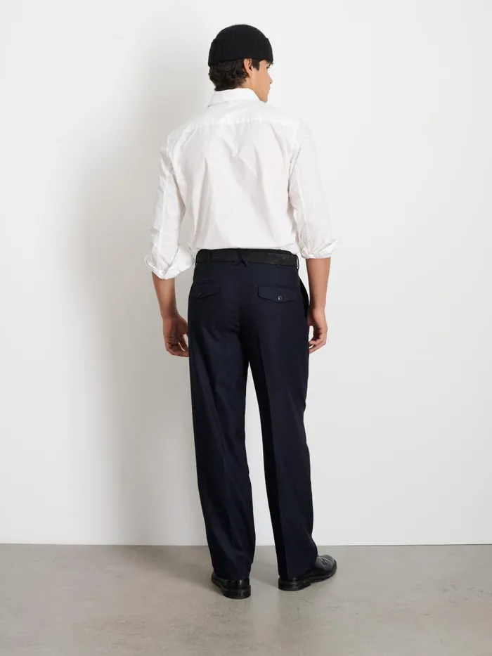 Alex Mill Suiting Blazers Men Henry Pleated Trouser In Wool Flannel Navy