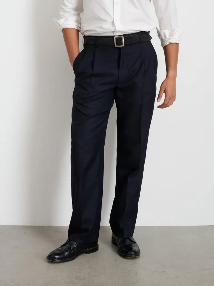 Alex Mill Suiting Blazers Men Henry Pleated Trouser In Wool Flannel Navy