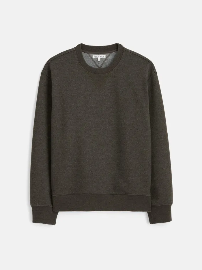 Alex Mill Sweaters Sweatshirts Men Marlon Sweatshirt In Cotton Fleece Heather Olive