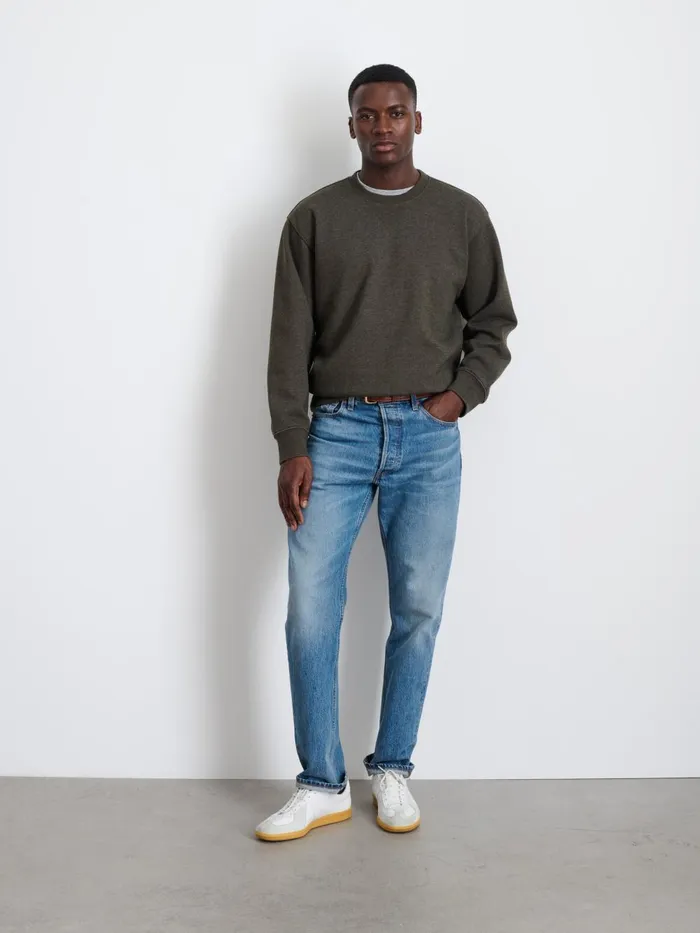 Alex Mill Sweaters Sweatshirts Men Marlon Sweatshirt In Cotton Fleece Heather Olive