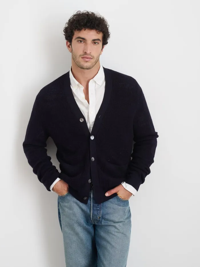 Alex Mill Sweaters Sweatshirts Men Samuel Cardigan In Wool Dark Navy