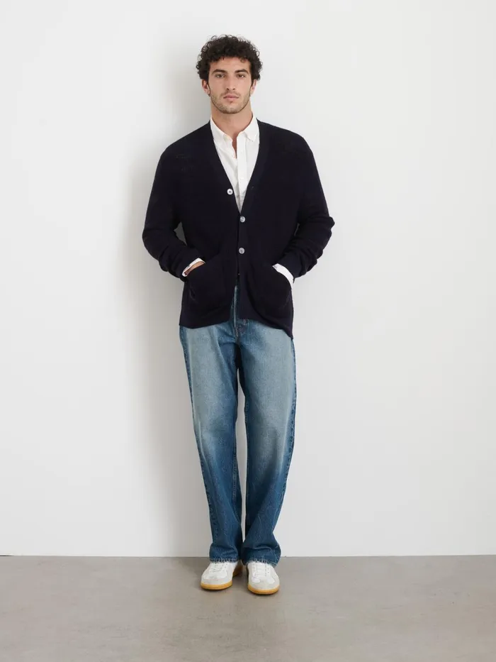Alex Mill Sweaters Sweatshirts Men Samuel Cardigan In Wool Dark Navy