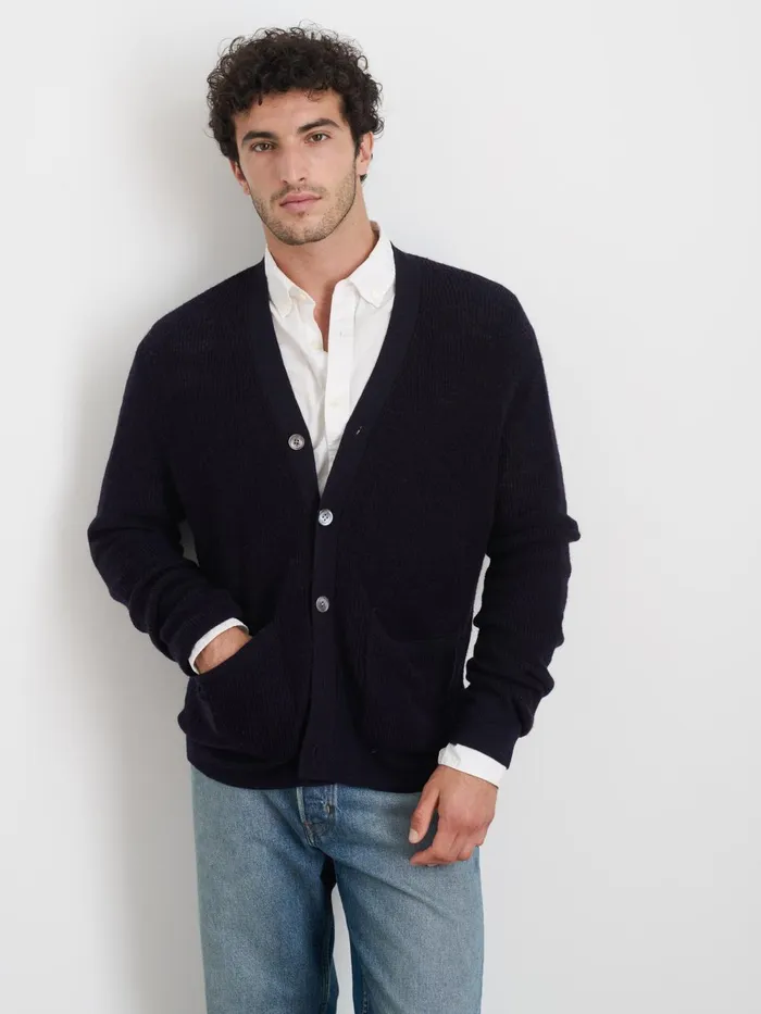 Alex Mill Sweaters Sweatshirts Men Samuel Cardigan In Wool Dark Navy