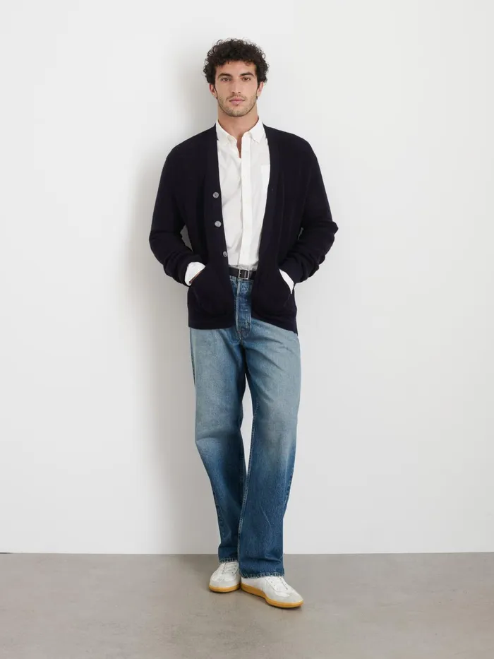 Alex Mill Sweaters Sweatshirts Men Samuel Cardigan In Wool Dark Navy