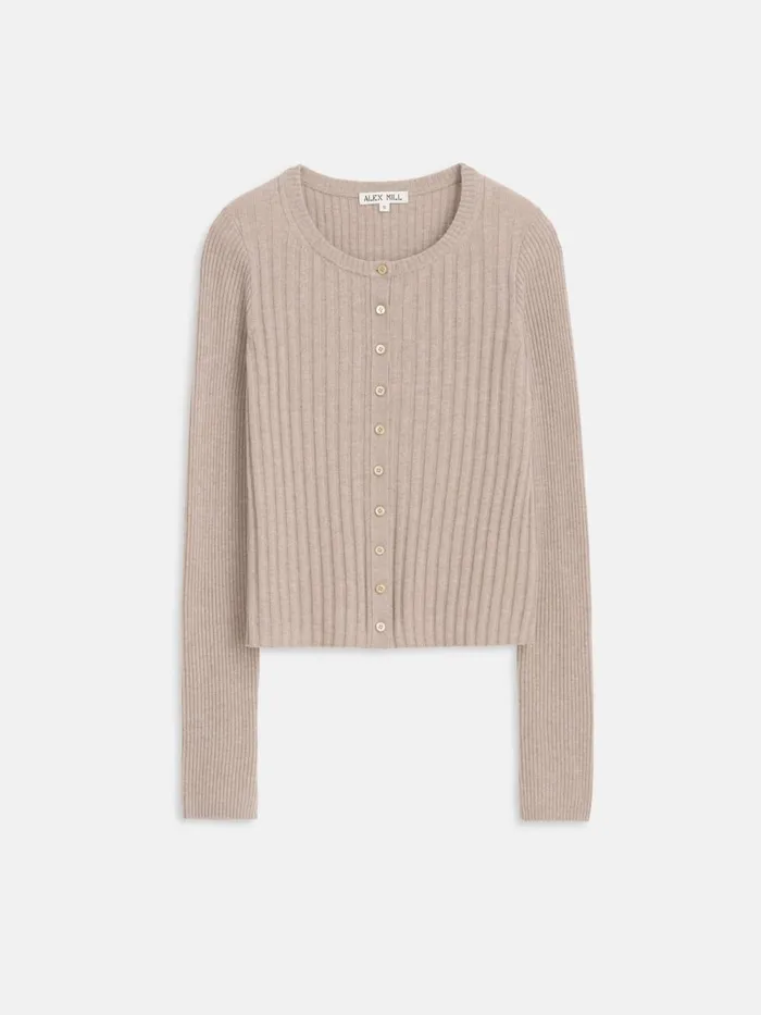Alex Mill Sweaters Women Kristin Ribbed Cardigan Pumice