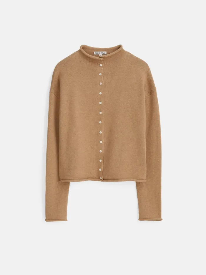 Alex Mill Sweaters Women Taylor Rollneck Cardigan In Cotton Cashmere Camel