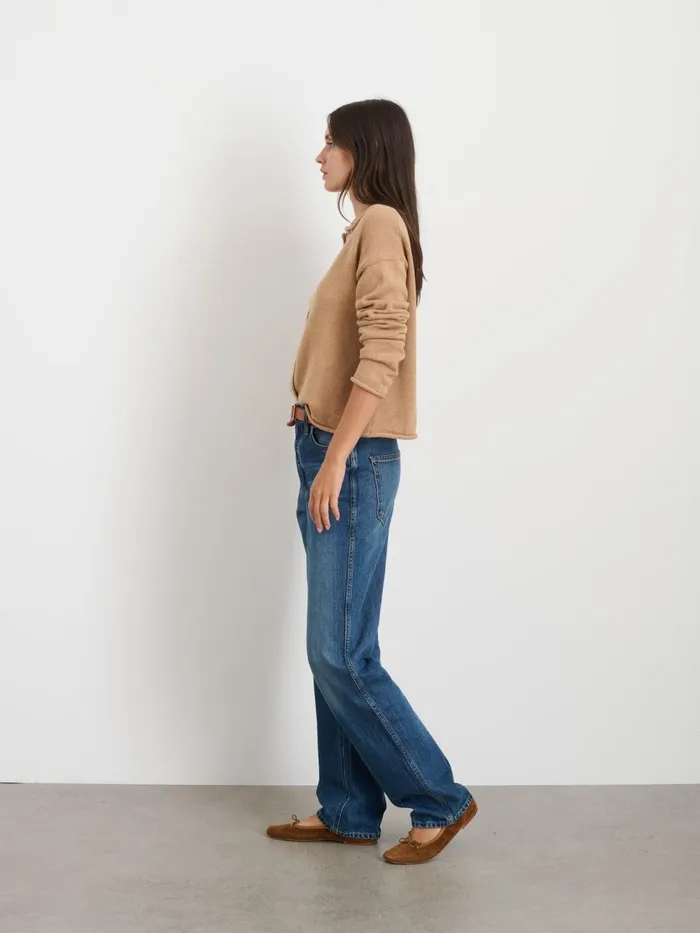 Alex Mill Sweaters Women Taylor Rollneck Cardigan In Cotton Cashmere Camel