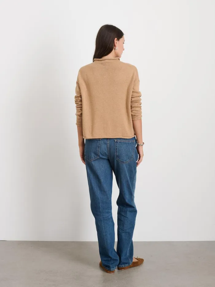 Alex Mill Sweaters Women Taylor Rollneck Cardigan In Cotton Cashmere Camel