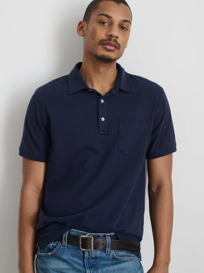 Alex Mill Tees Polos Men Standard Polo In Slub Cotton Navy