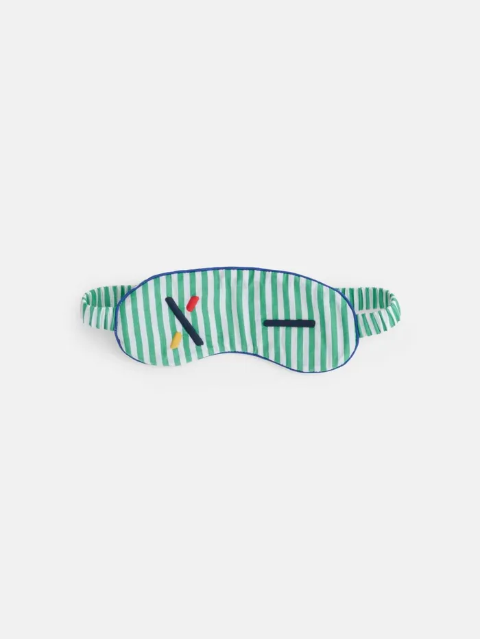 Alex Mill Women P039jimmies Sleep Mask In Stripe Green Stripe
