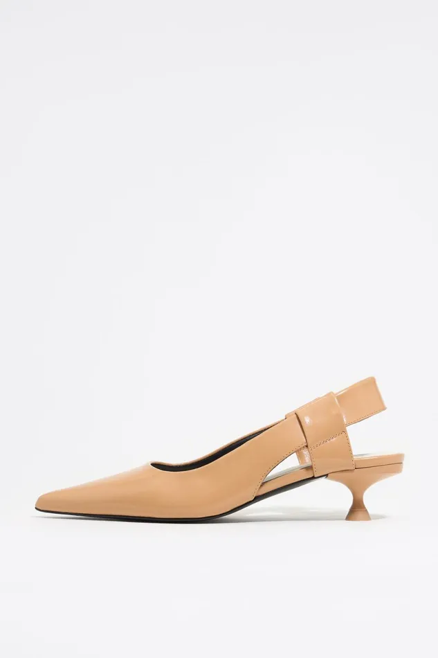 Almond Leather Slingback Court Shoe Sand Women Bimba Y Lola Court Shoes