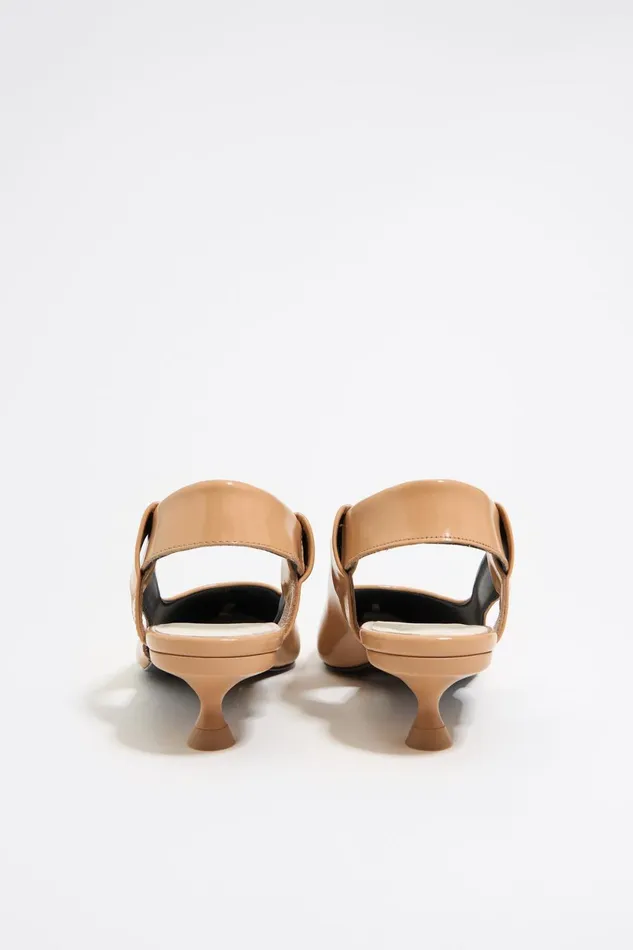Almond Leather Slingback Court Shoe Sand Women Bimba Y Lola Court Shoes