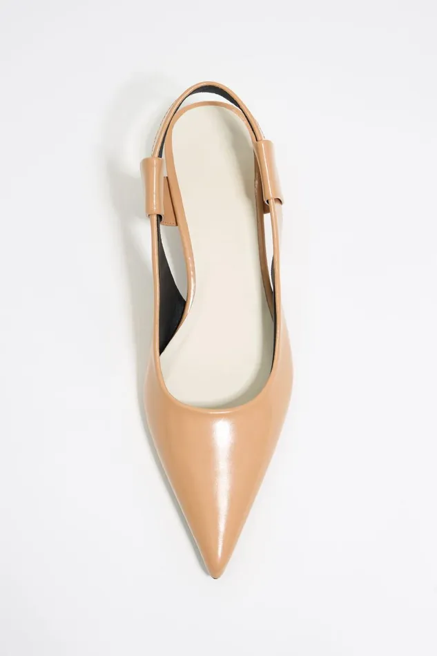 Almond Leather Slingback Court Shoe Sand Women Bimba Y Lola Court Shoes