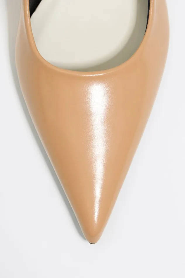 Almond Leather Slingback Court Shoe Sand Women Bimba Y Lola Court Shoes