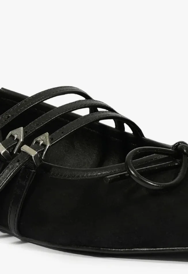 Arissa Strap Ballet Flat Black Women Schutz Shoes Ballerinas