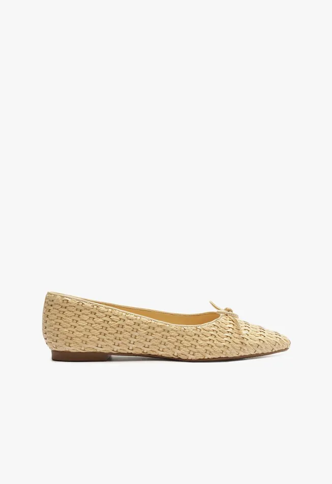 Arissa Straw Ballet Flat Beige Women Schutz Shoes Ballerinas