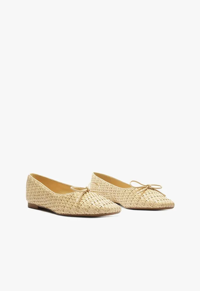 Arissa Straw Ballet Flat Beige Women Schutz Shoes Ballerinas