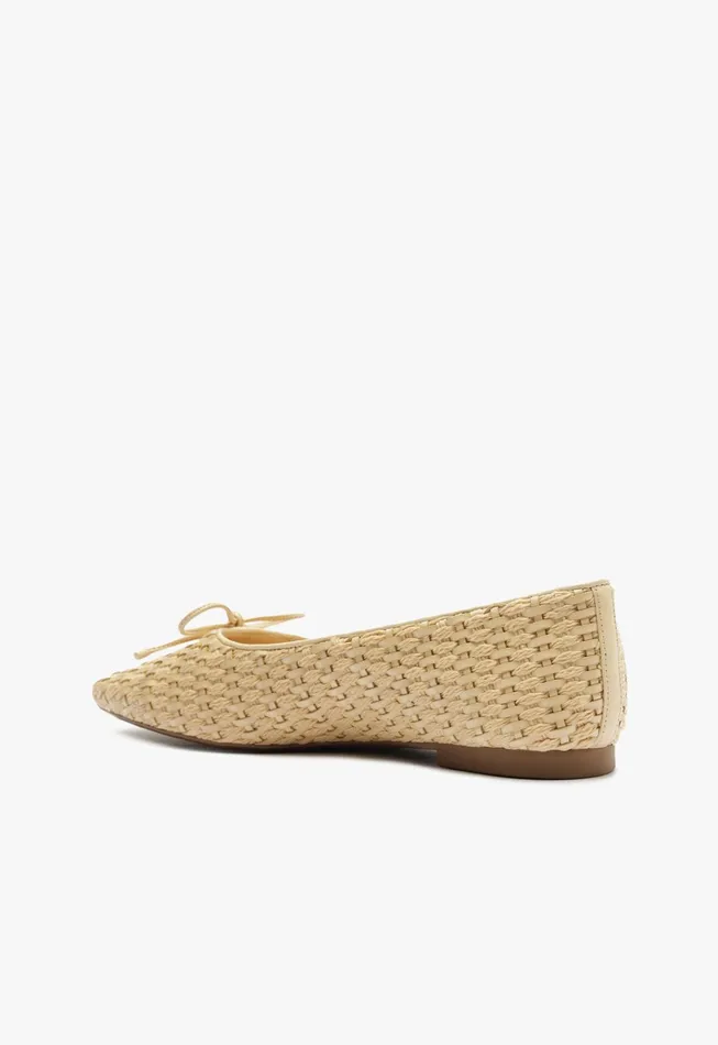 Arissa Straw Ballet Flat Beige Women Schutz Shoes Ballerinas