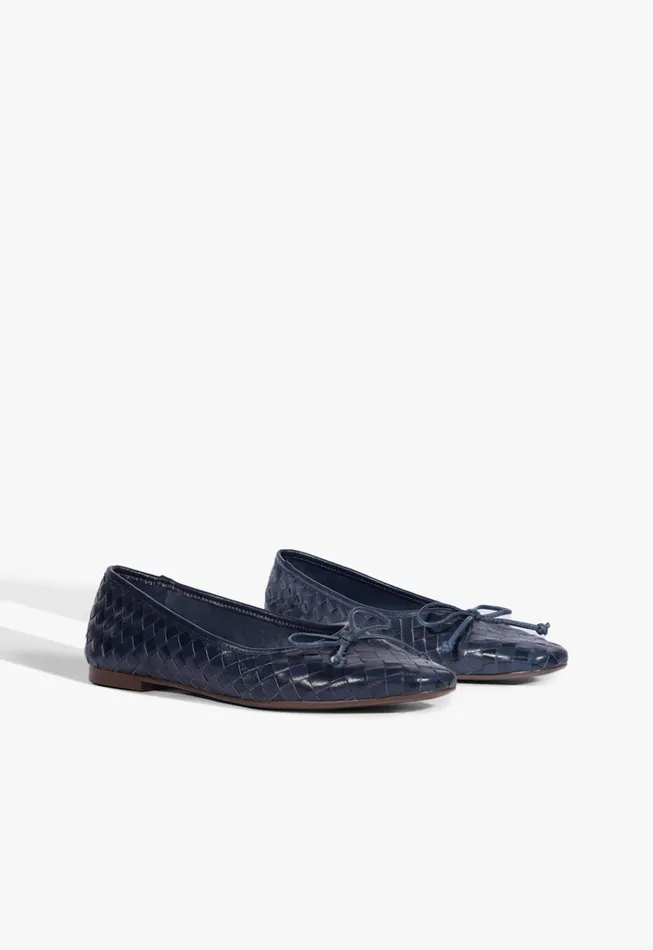 Arissa Woven Ballet Flat Blue Women Schutz Shoes Ballerinas