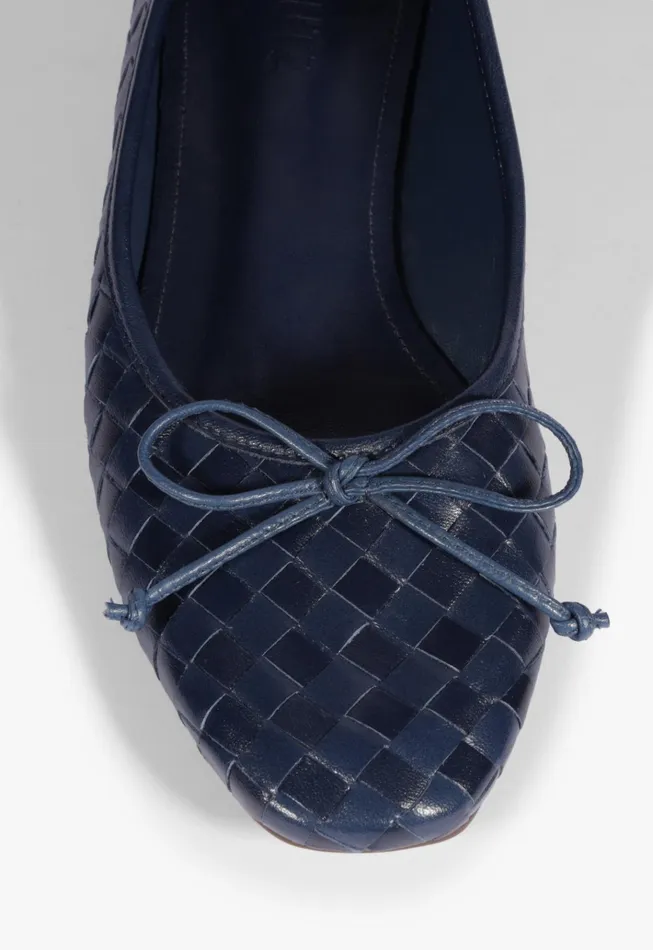 Arissa Woven Ballet Flat Blue Women Schutz Shoes Ballerinas