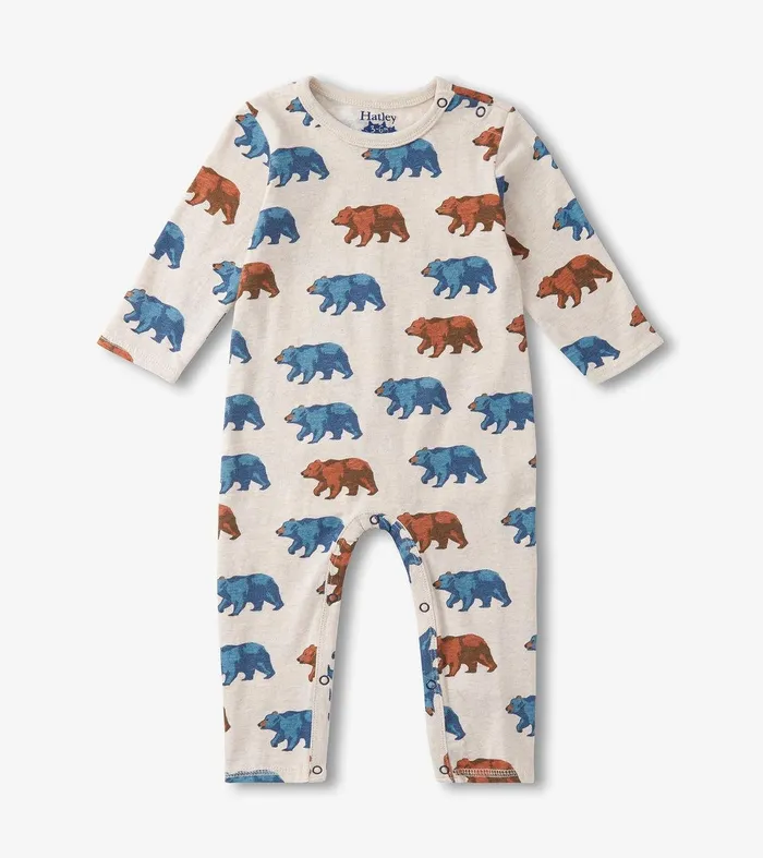 Baby Boys Bluestone Bears Long Sleeve Romper Hatley