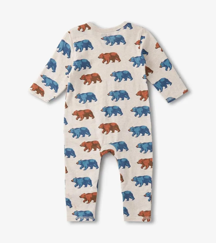 Baby Boys Bluestone Bears Long Sleeve Romper Hatley
