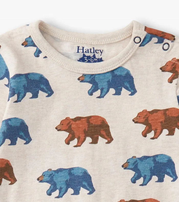 Baby Boys Bluestone Bears Long Sleeve Romper Hatley