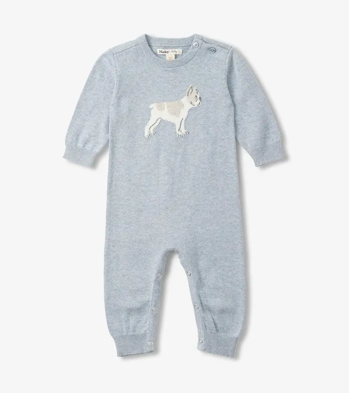 Baby Boys Little Bulldog Sweater Romper Hatley