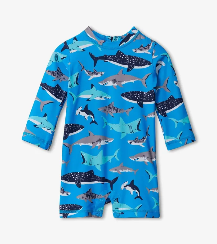 Baby Boys Shark School OnePiece Rashguard Hatley