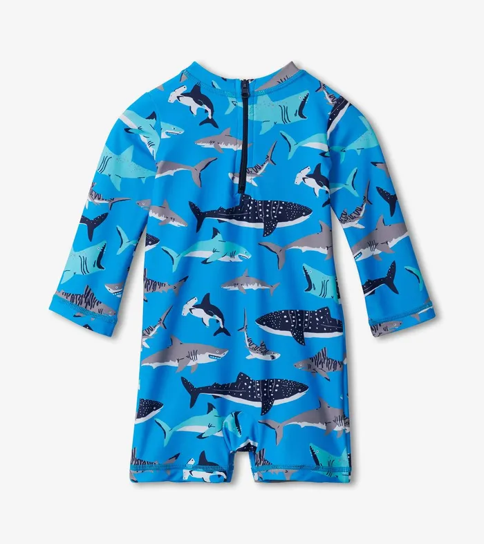 Baby Boys Shark School OnePiece Rashguard Hatley
