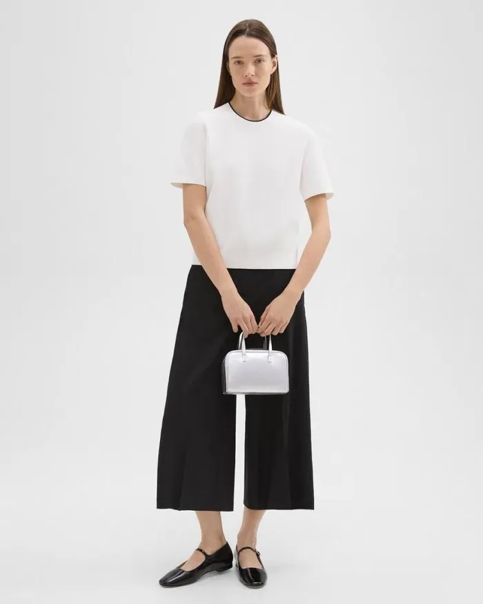 Bags Women Theory Mini Pillow Bag In Metallic Leather Silver