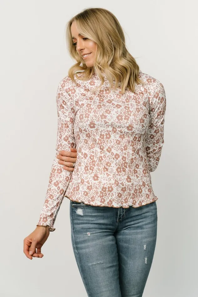 Baltic Born Blouses Shirts Women Gale Ribbed Top Mocha White Baltic Born Blouses Shirts Women Gale Ribbed Top Mocha White