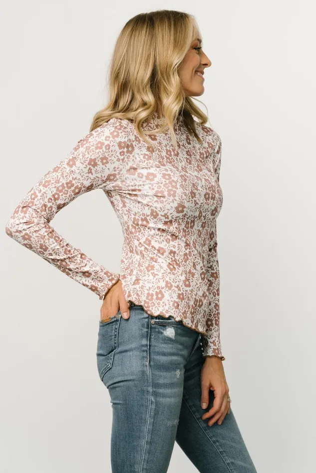 Baltic Born Blouses Shirts Women Gale Ribbed Top Mocha White Baltic Born Blouses Shirts Women Gale Ribbed Top Mocha White