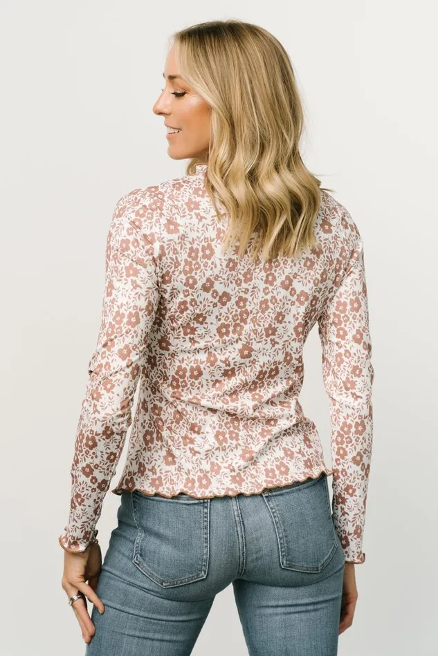 Baltic Born Blouses Shirts Women Gale Ribbed Top Mocha White Baltic Born Blouses Shirts Women Gale Ribbed Top Mocha White