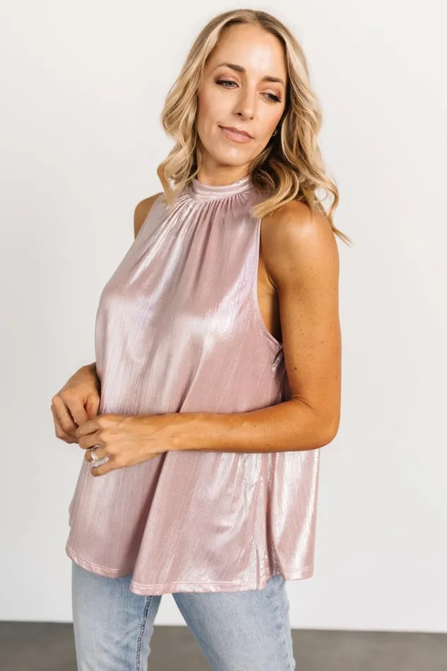 Baltic Born Blouses Shirts Women Halo Shimmer Tank Top Pink