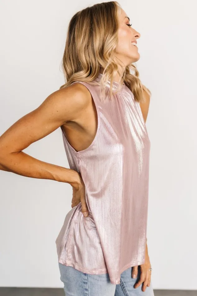 Baltic Born Blouses Shirts Women Halo Shimmer Tank Top Pink