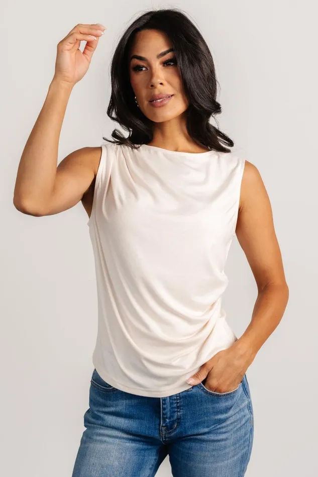 Baltic Born Blouses Shirts Women Jia Ruched Tank Top Beige