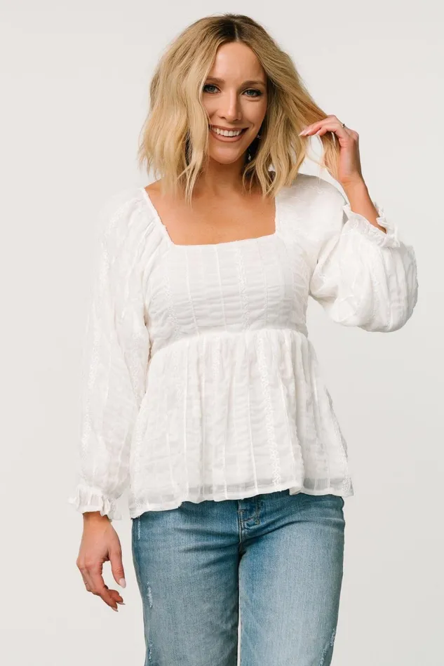 Baltic Born Blouses Shirts Women Priscilla Embroidered Top Ivory