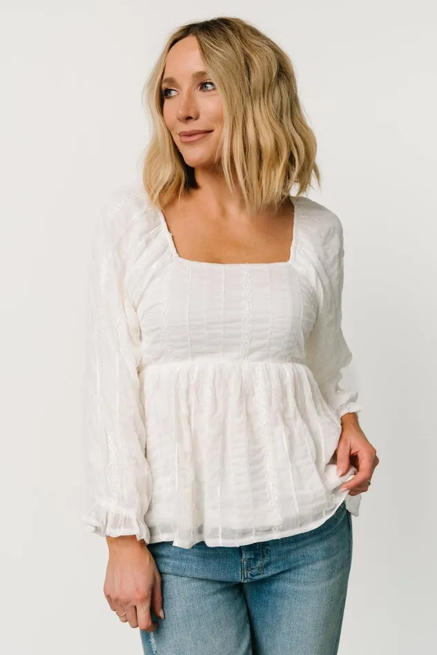 Baltic Born Blouses Shirts Women Priscilla Embroidered Top Ivory Baltic Born Blouses Shirts Women Priscilla Embroidered Top Ivory