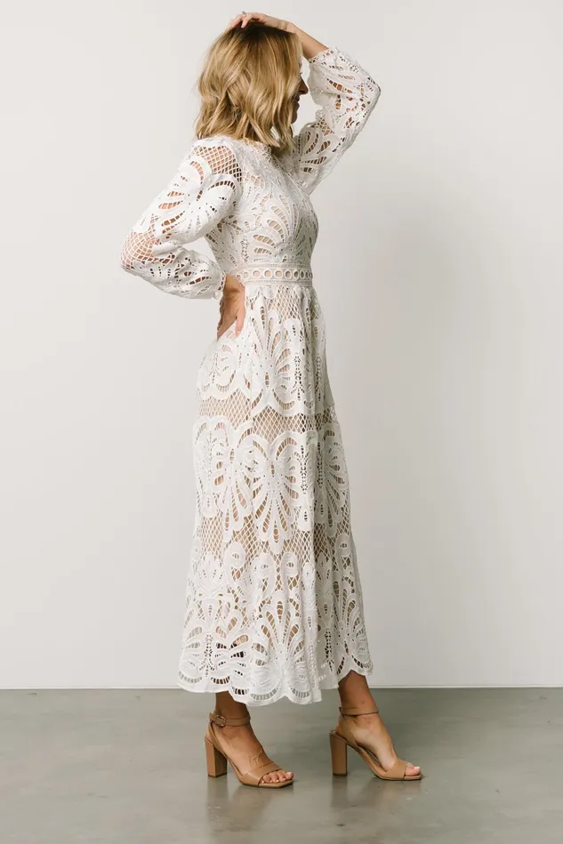 Baltic Born Bridal Women Eldora Lace Midi Dress Off White Baltic Born Bridal Women Eldora Lace Midi Dress Off White