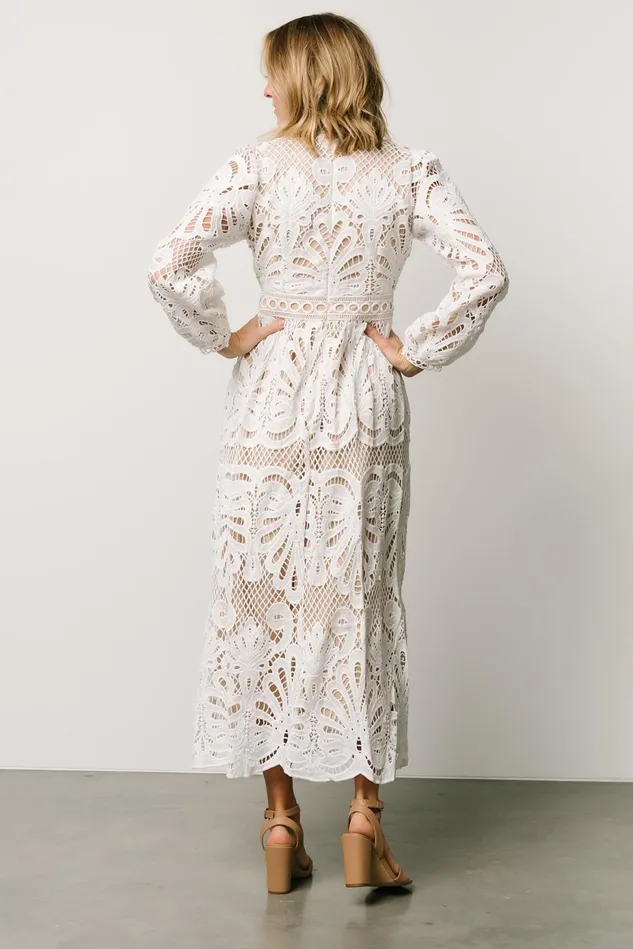 Baltic Born Bridal Women Eldora Lace Midi Dress Off White Baltic Born Bridal Women Eldora Lace Midi Dress Off White